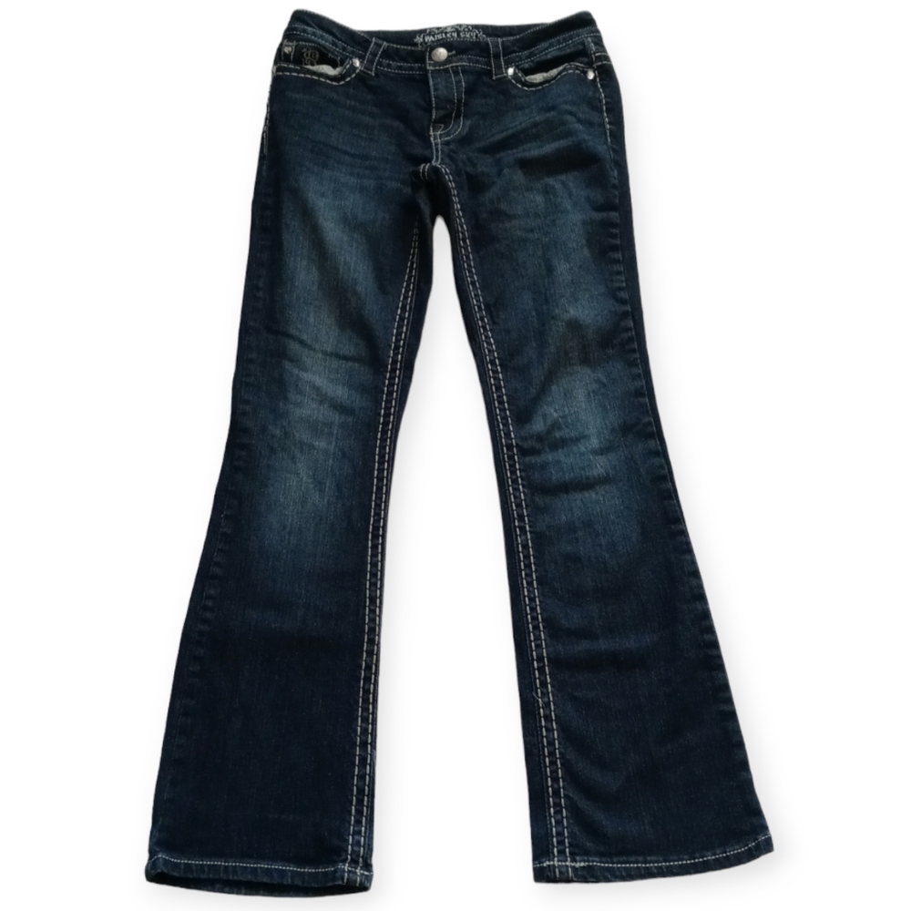 PAISLEY SKY WOMEN'S  BOOTS CUT JEANS. SIZE 6. COLOR BLUE. - Picture 4 of 12